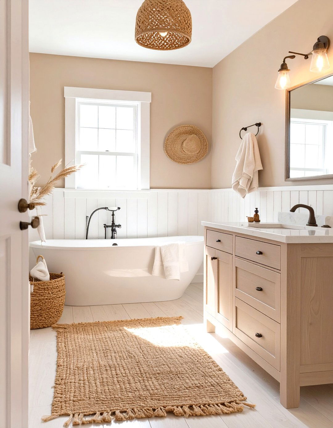 Utilizing Sandy Beige Wall Colors - 30 small bathroom color trends 2025