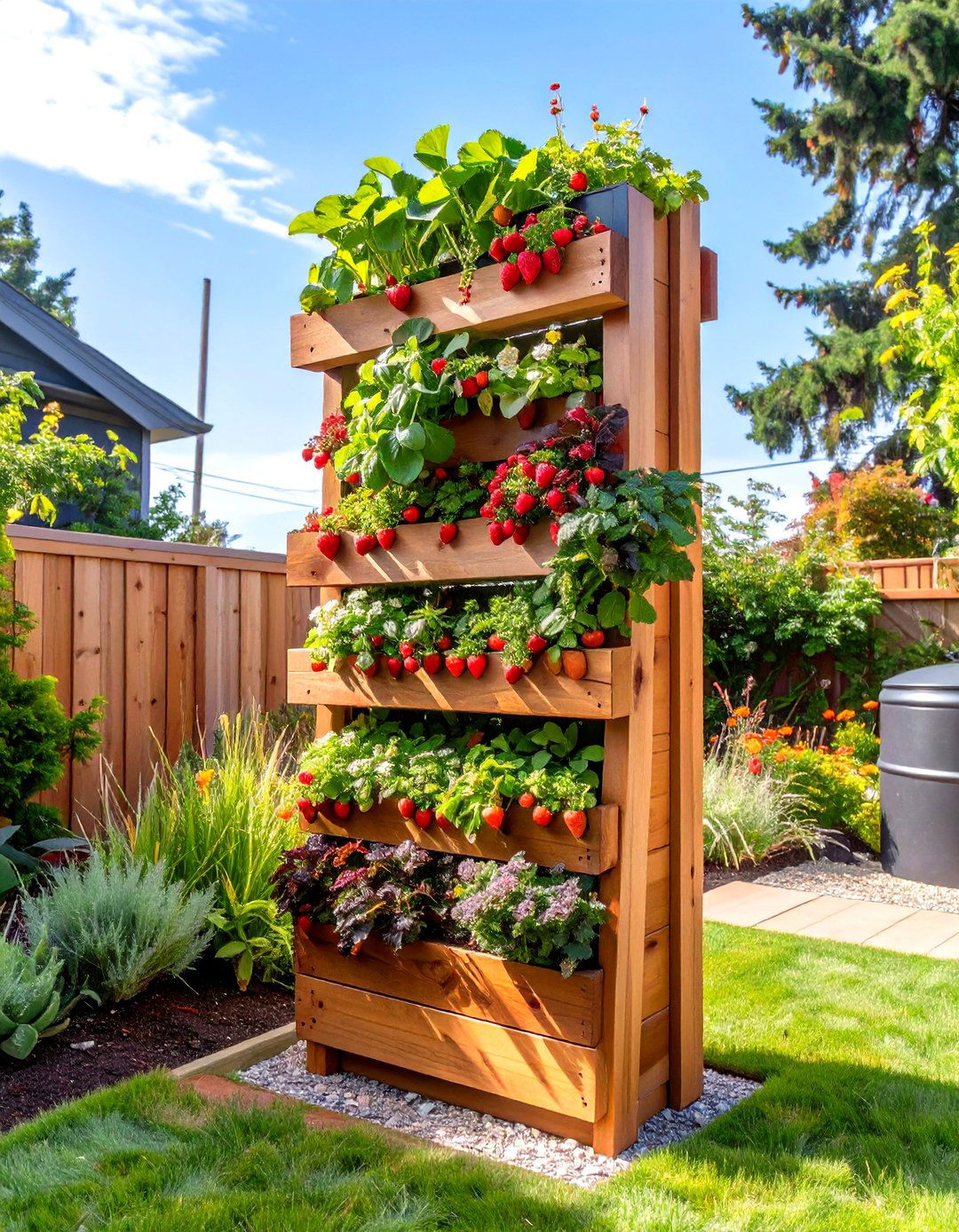 Utilizing Vertical Planters on the Edge - 30 septic tank landscaping ideas