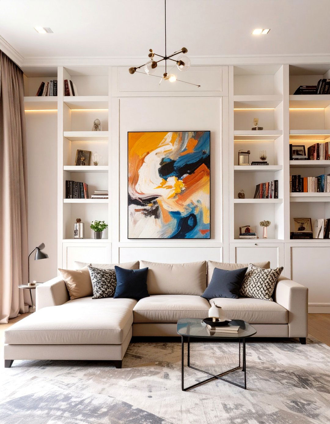 Utilizing Vertical Space - 30 how to design a living room with large furniture ideas