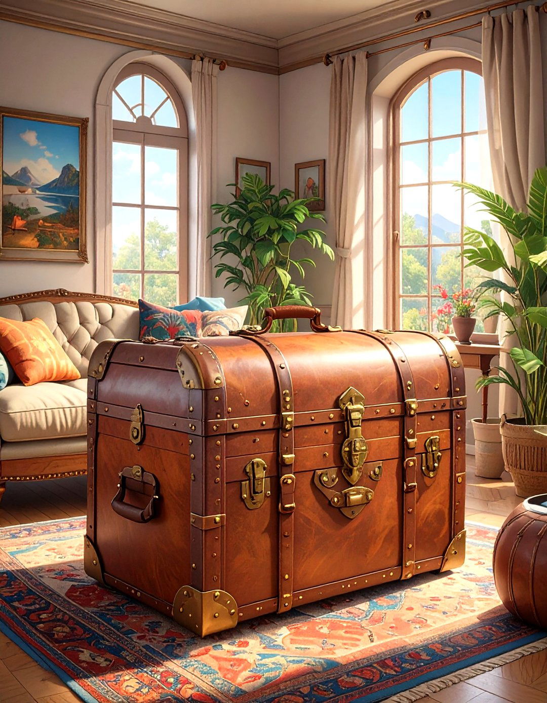 Utilizing an Old Trunk as a Coffee Table - 30 vintage interior design ideas