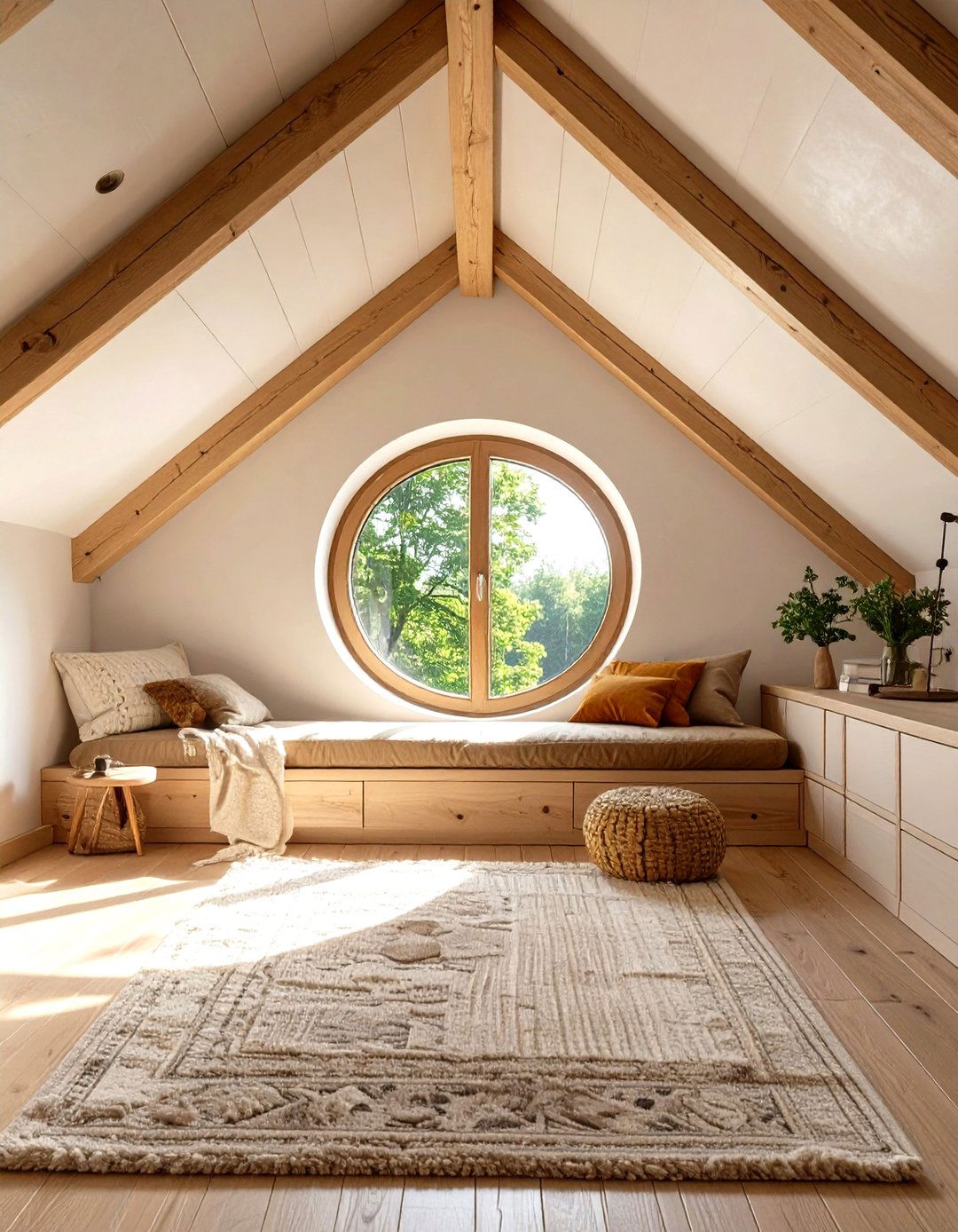 Utilizing the Gable End for a Feature - 30 small attic bedroom low sloped ceiling bedroom ideas