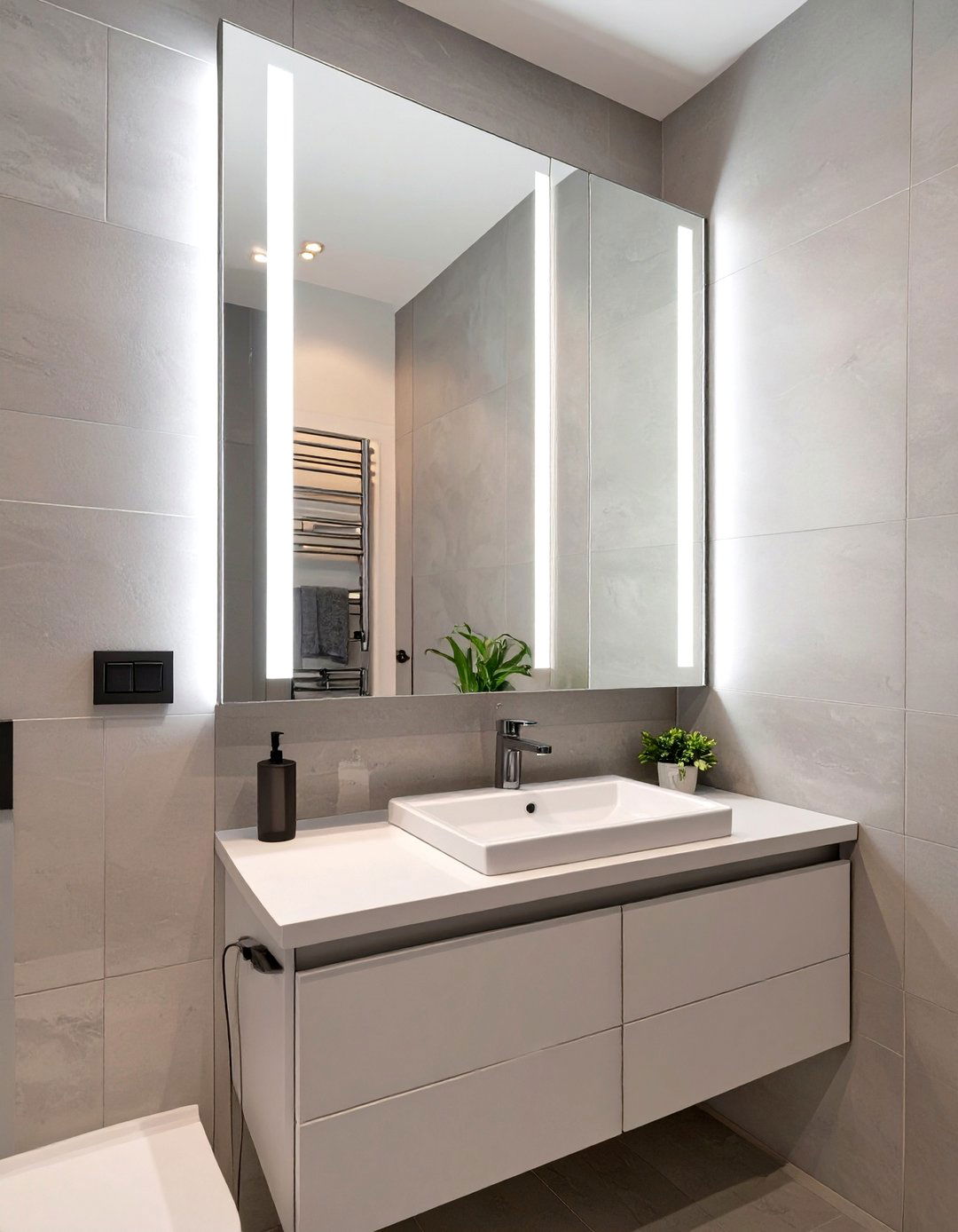 Vanity Light Integrated into a Medicine Cabinet - 30 vanity lighting ideas