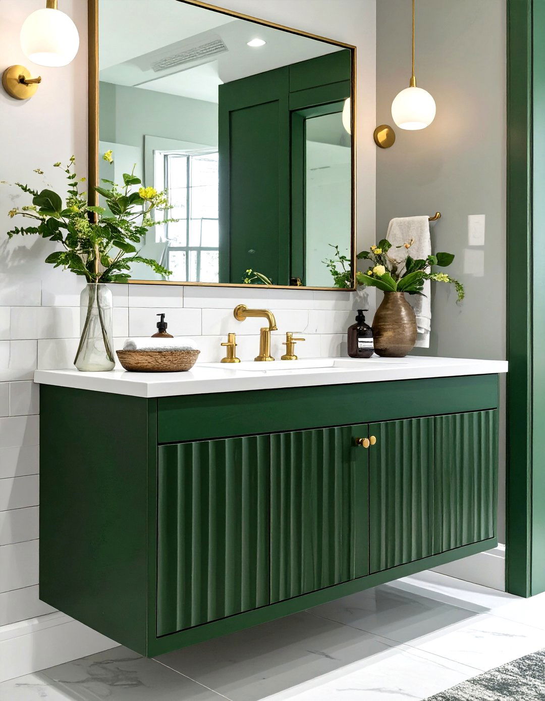 Vanity with Fluted Cabinet Fronts - 30 vanity ideas