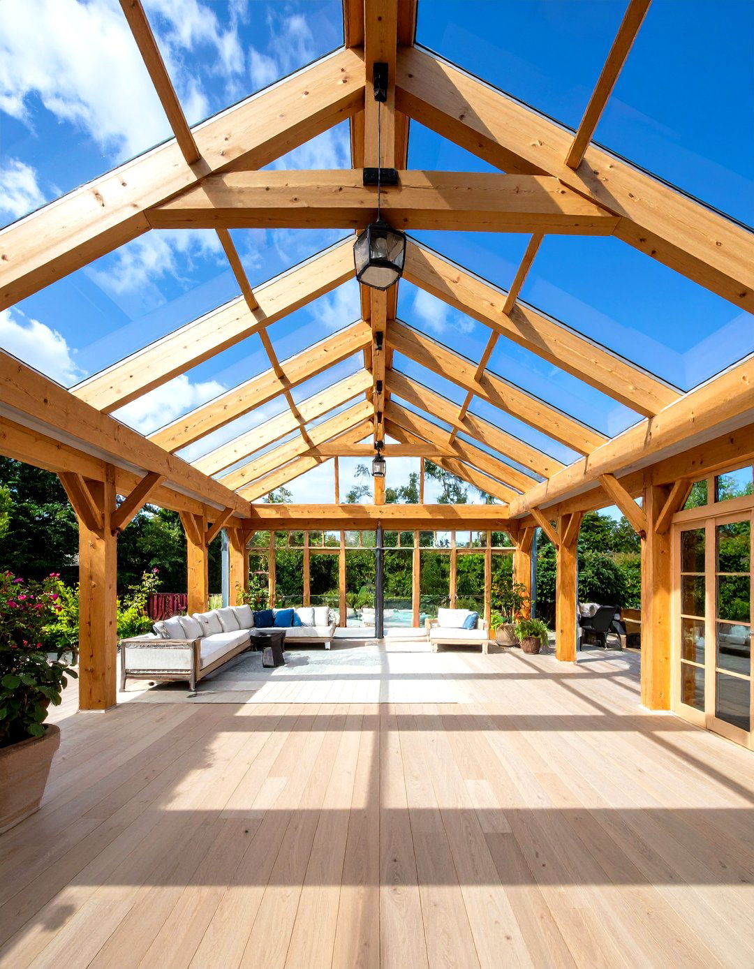 Vaulted Patio Ceiling with Skylights - 30 patio ceiling ideas