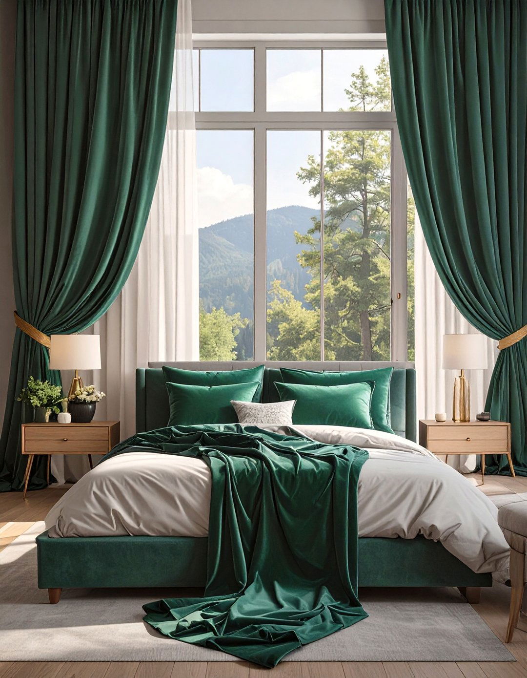 Velvet Curtains and Cushions - 30 texture in interior design ideas
