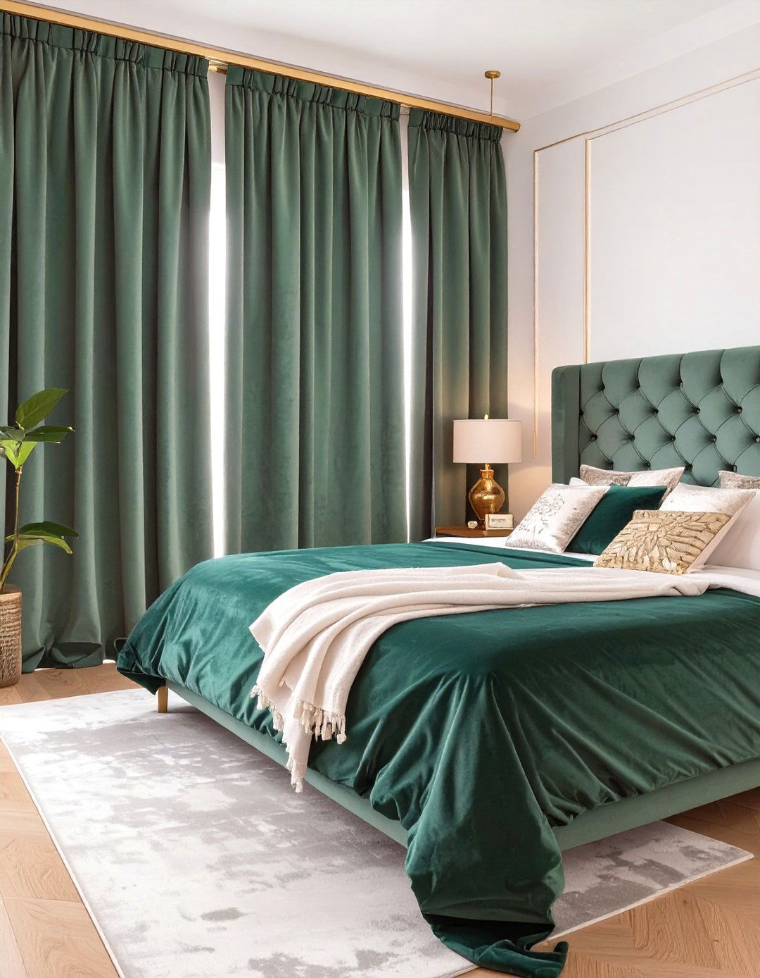 Velvet Curtains in a Jewel Toned Bedroom - 30 curtain ideas for bedroom