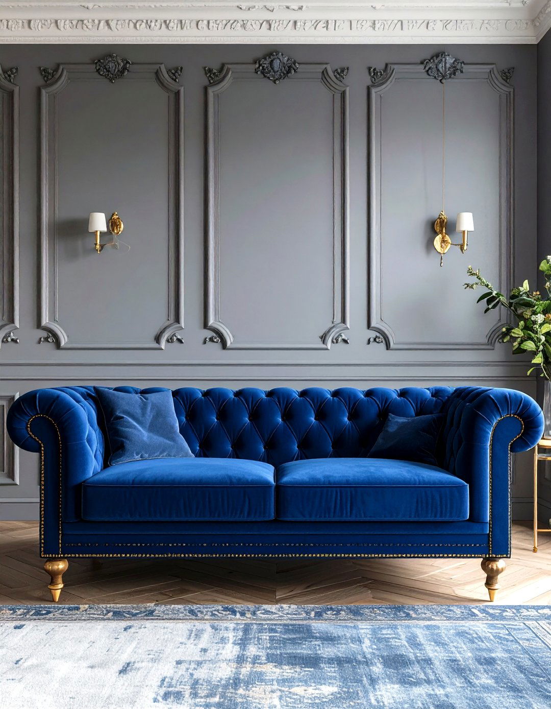 Velvet Upholstered Seating - 30 parisian interior design ideas