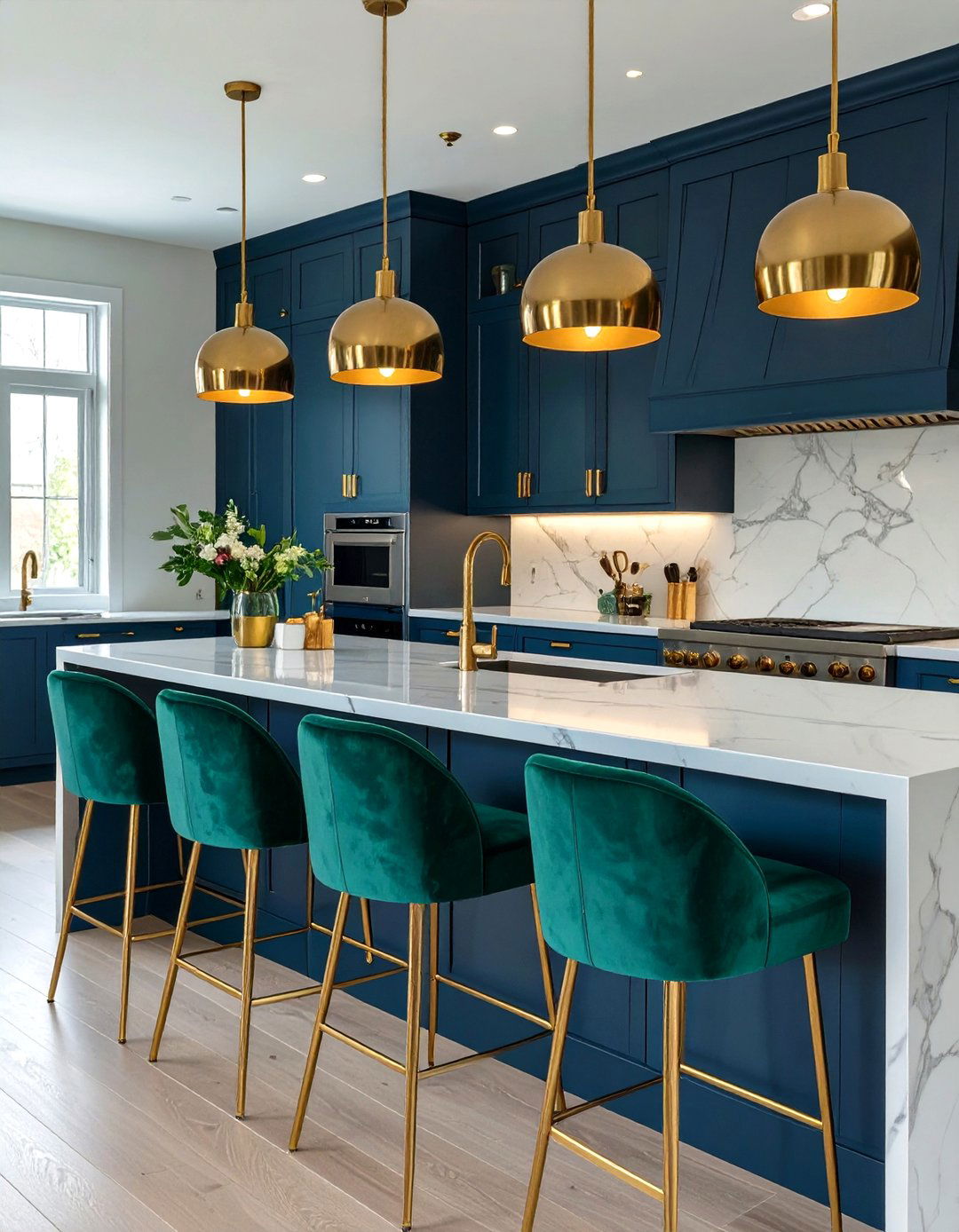 Velvet and Brass Kitchen Design - 30 glam interior design ideas