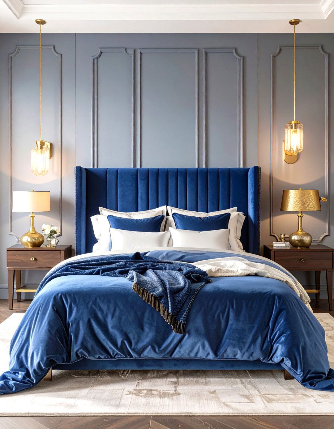 Velvet and Jewel Tones Bedroom - 30 glam bedroom ideas