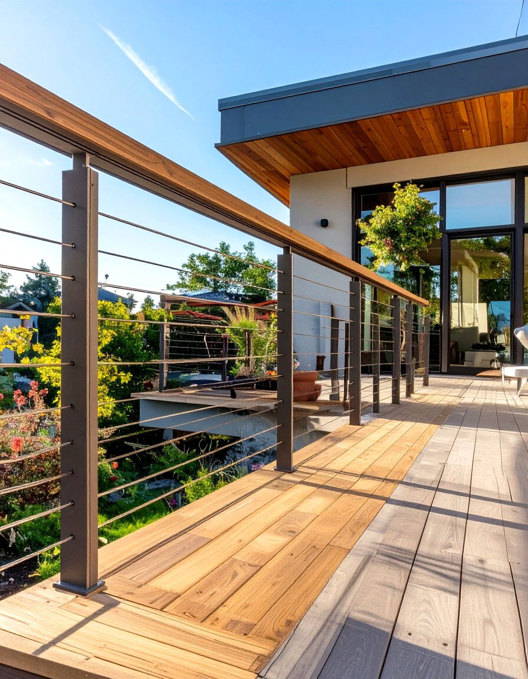 Vertical Cable Deck Handrail - 30 deck handrail ideas