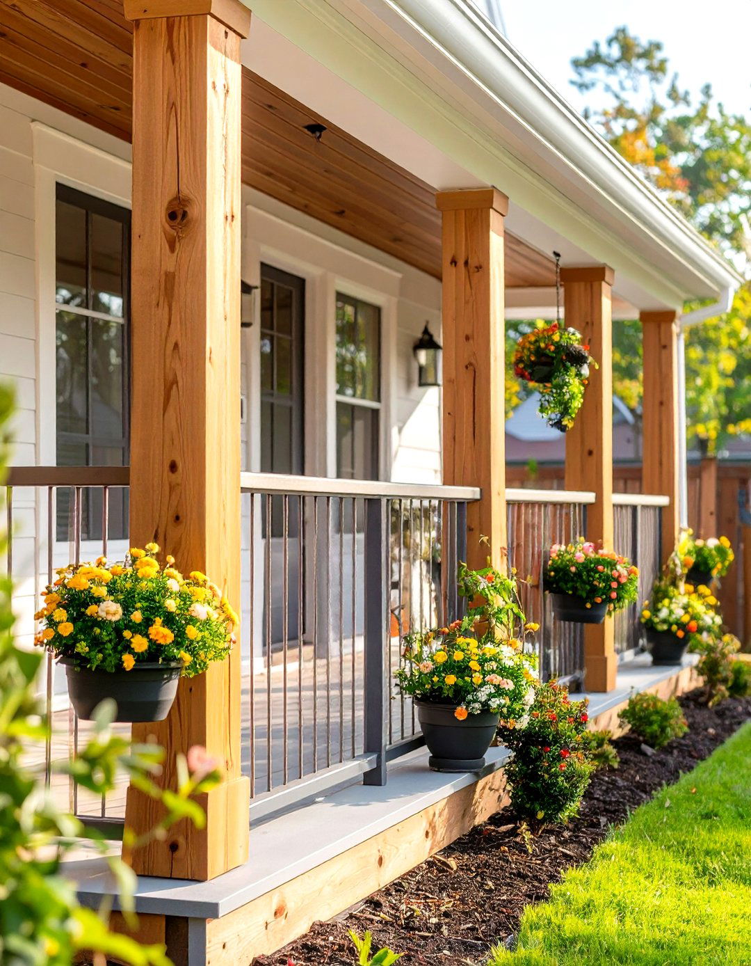 Vertical Cable Porch Railing - 30 front porch porch railing ideas