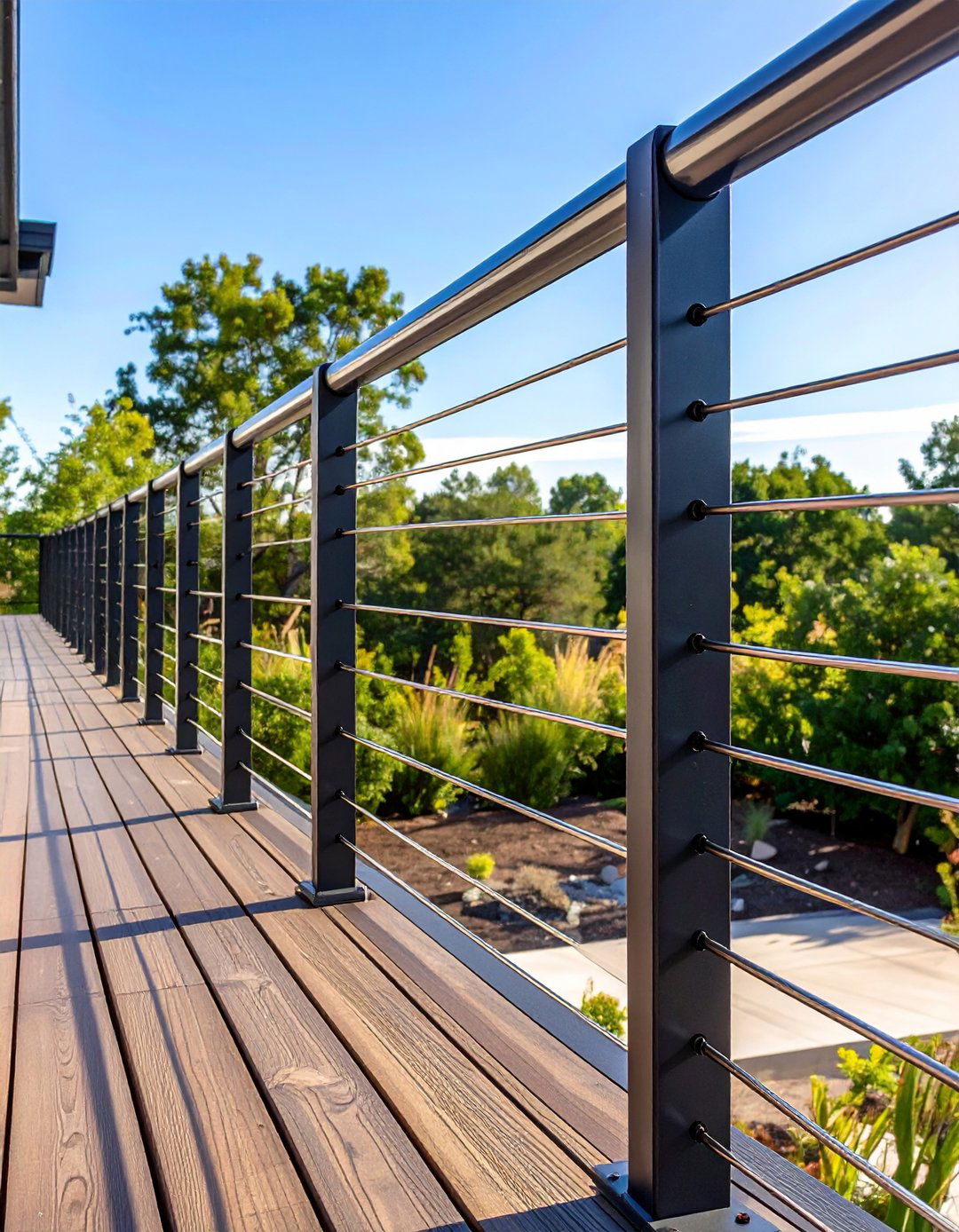 Vertical Cable Railing - 30 modern deck railing ideas