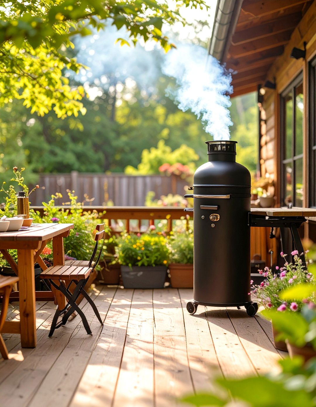 Vertical Charcoal Smoker Grill - 30 small patio grill ideas
