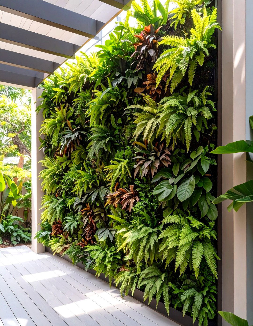Vertical Fern u Foliage Wall - 30 vertical garden ideas