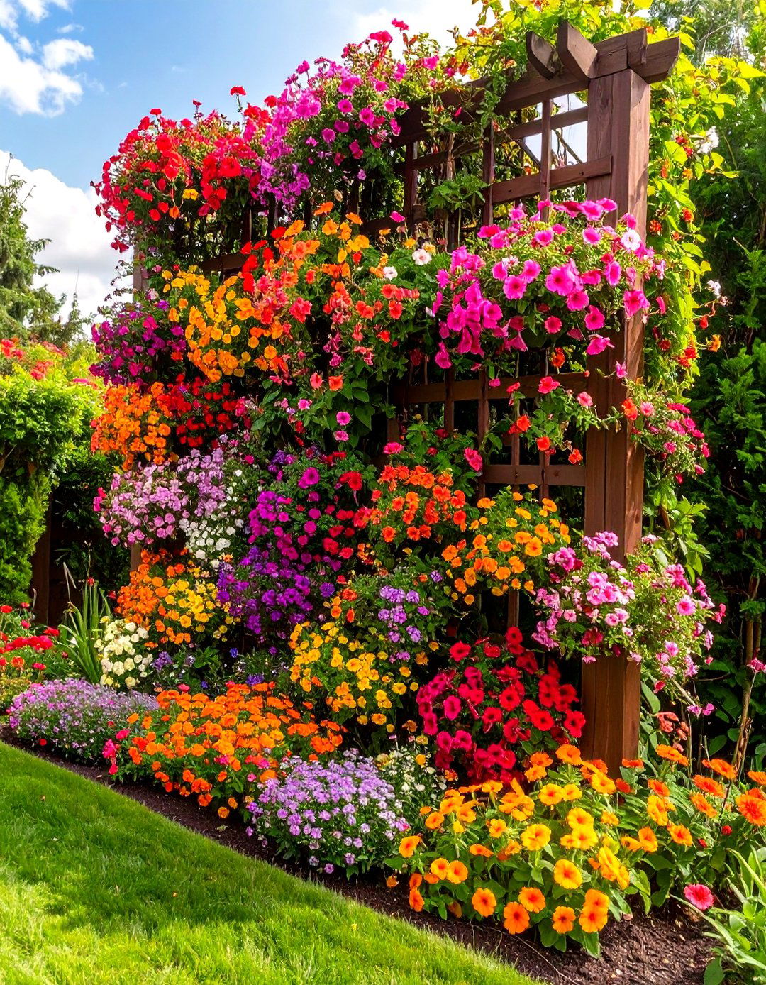 Vertical Flower Wall Garden - 30 corner landscaping ideas