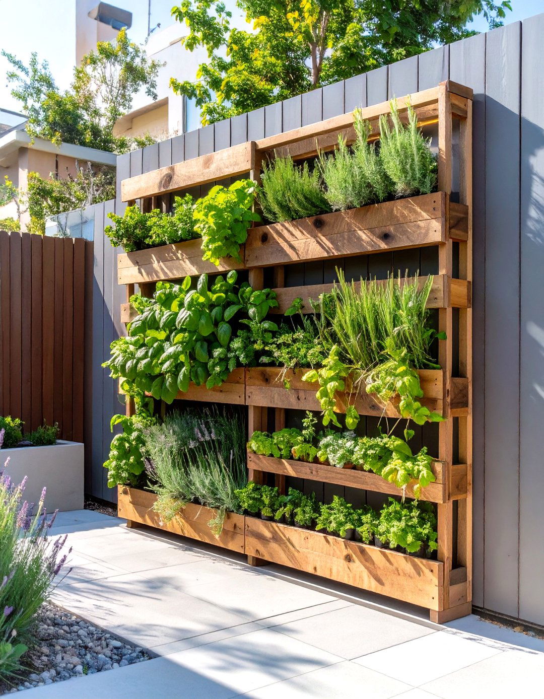 Vertical Herb Garden Wall - 30 outdoor landscaping ideas
