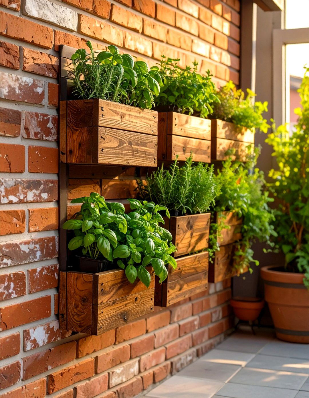 Vertical Herb Garden on a Small Patio - 30 small patio garden ideas