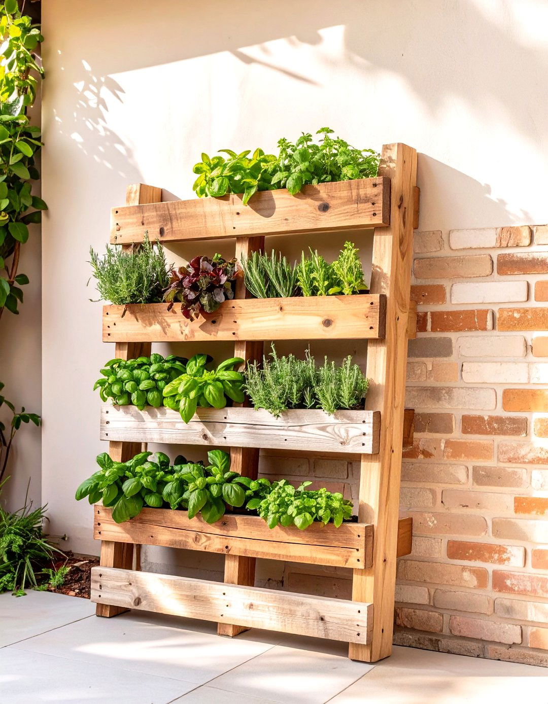Vertical Herb Garden with a Pallet - 30 simple garden ideas