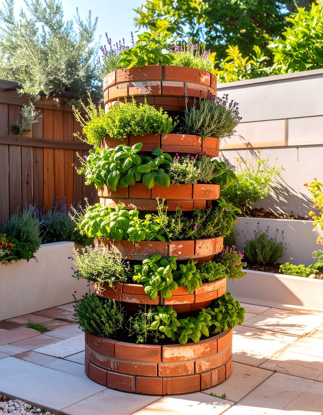 Vertical Herb Spiral Design - 30 small garden design ideas