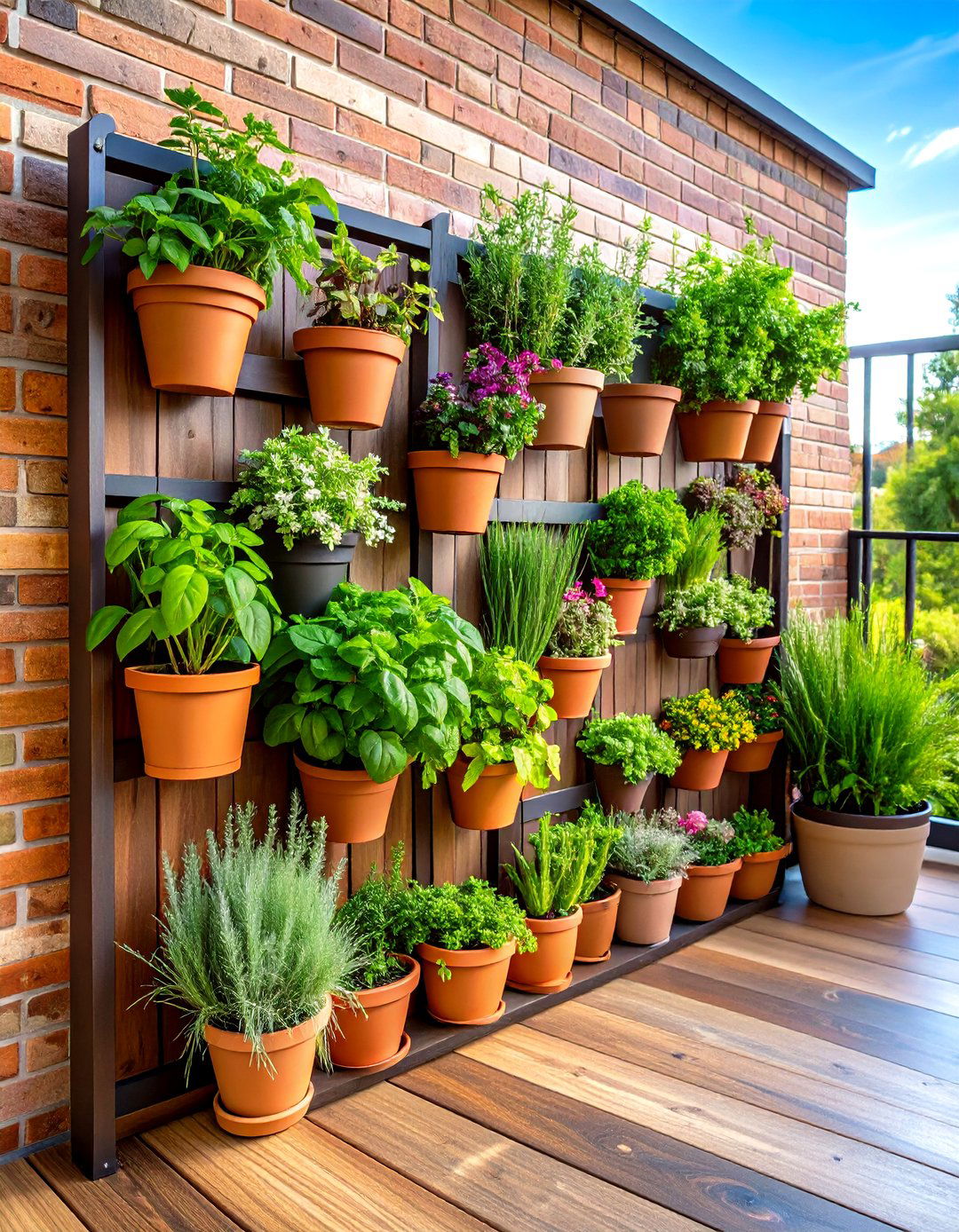 Vertical Herb Wall Patio Garden - 30 patio garden ideas