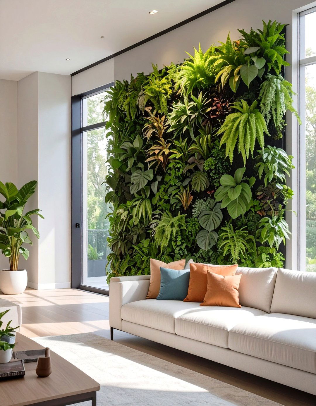 Vertical Indoor Plant Wall - 30 wall decoration ideas for living room