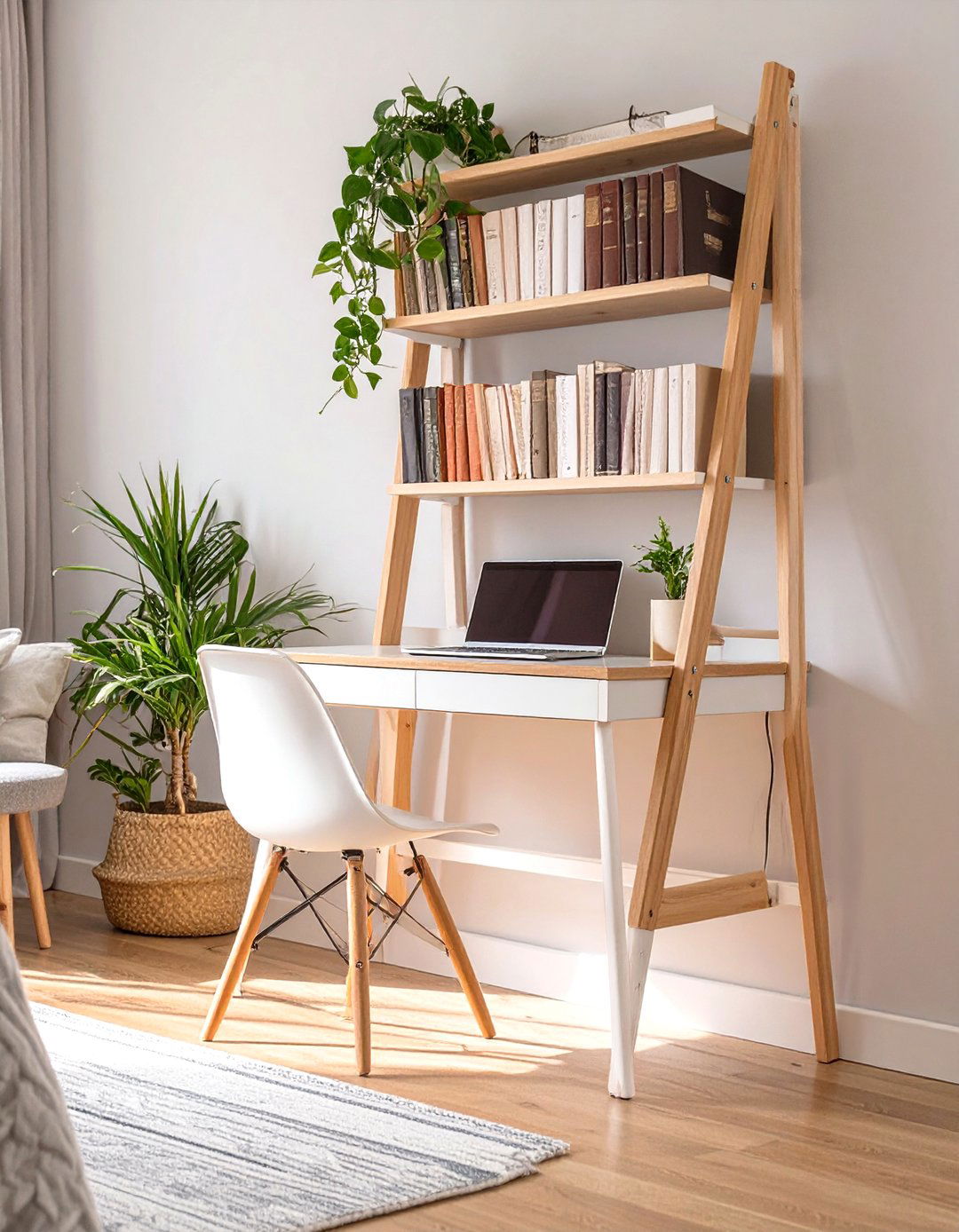 Vertical Ladder Desk - 30 small bedroom office combo ideas