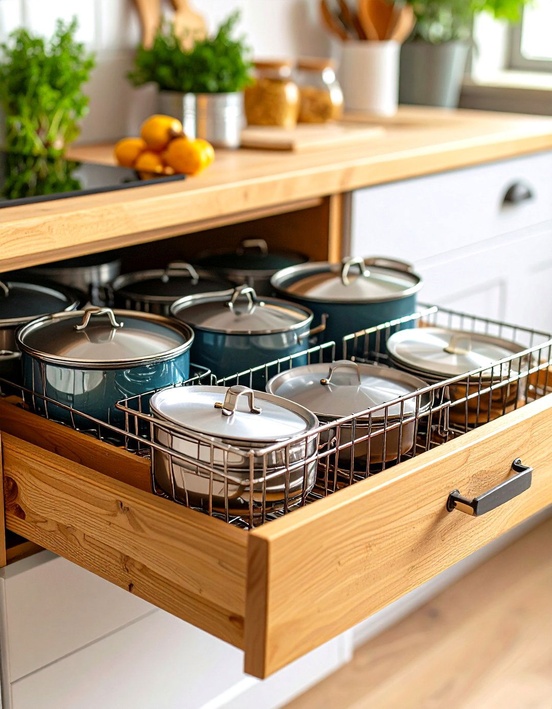 Vertical Lid Organizer Rack - 30 kitchen drawer organizer ideas