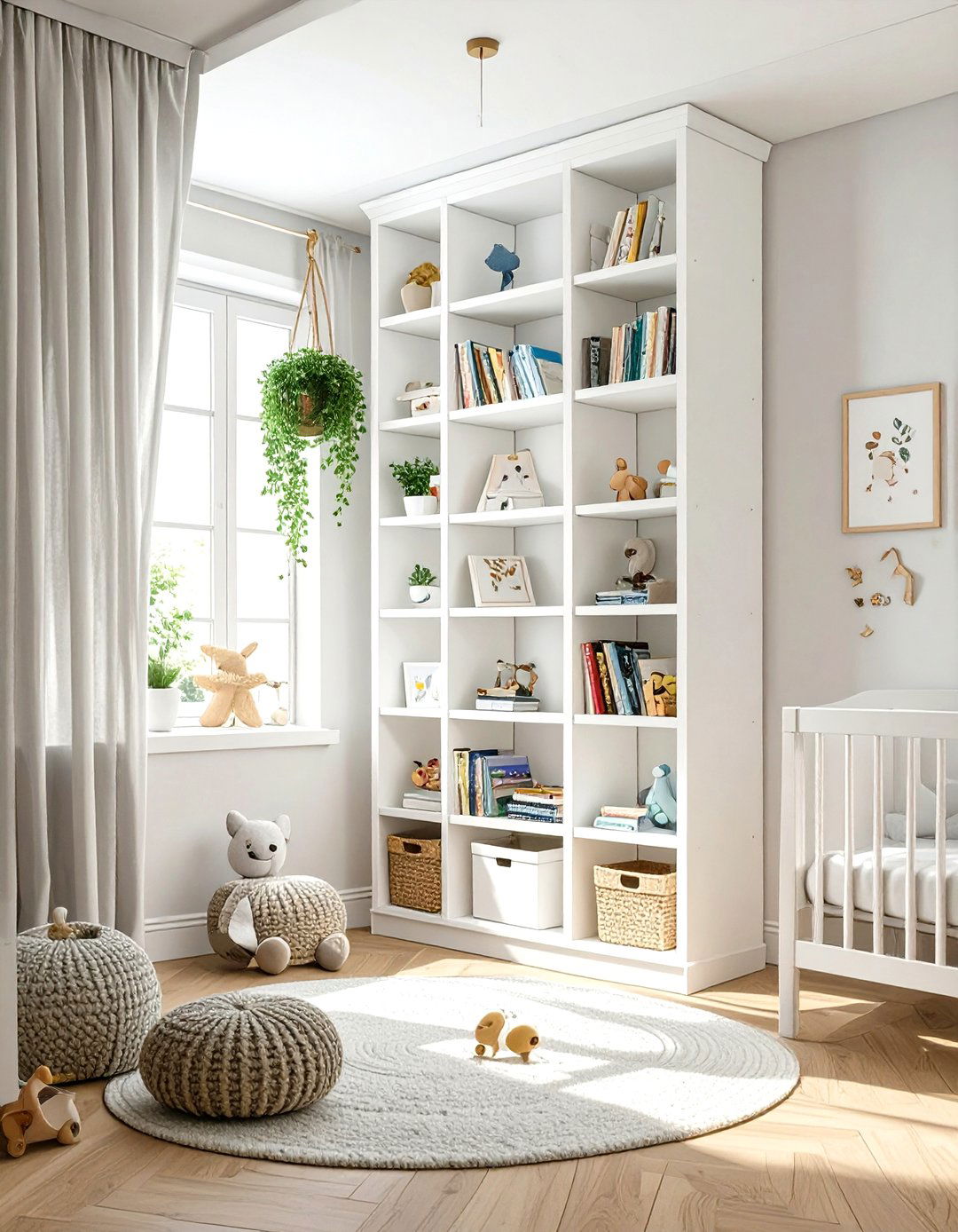 Vertical Nursery Bookshelf - 30 nursery storage ideas