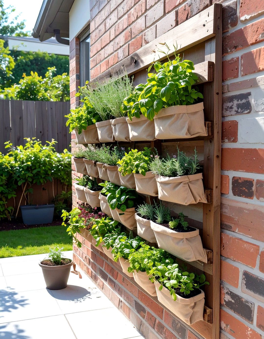 Vertical Pallet Herb Garden - 30 small backyard garden ideas