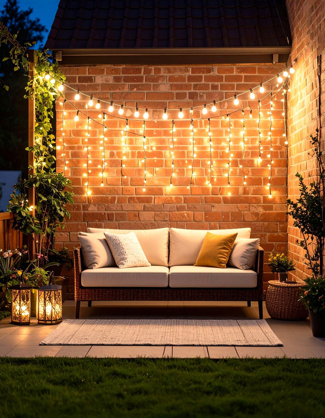 Vertical Patio String Light Curtain - 30 patio string lights ideas