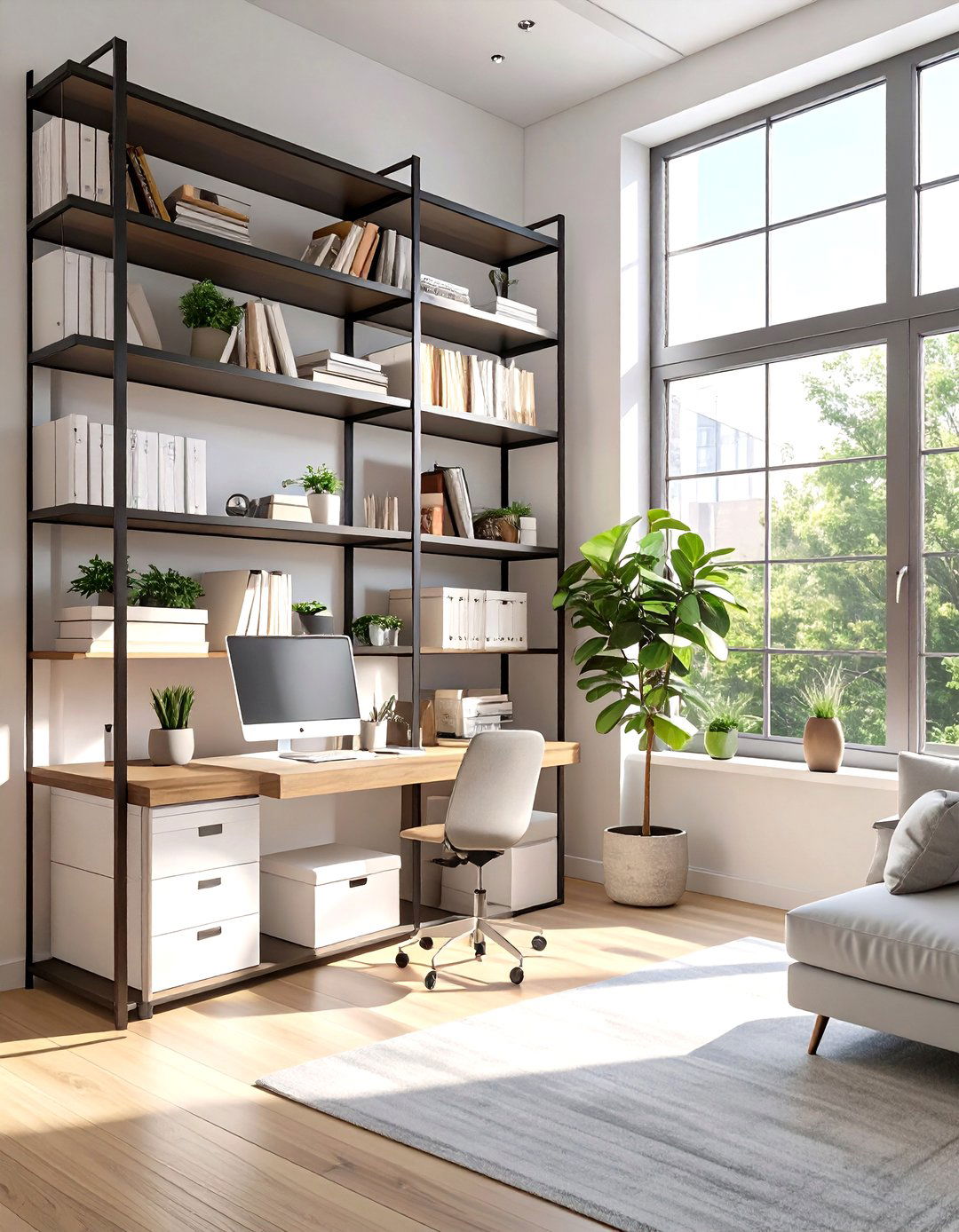 Vertical Shelving Small Office System - 30 small office space ideas