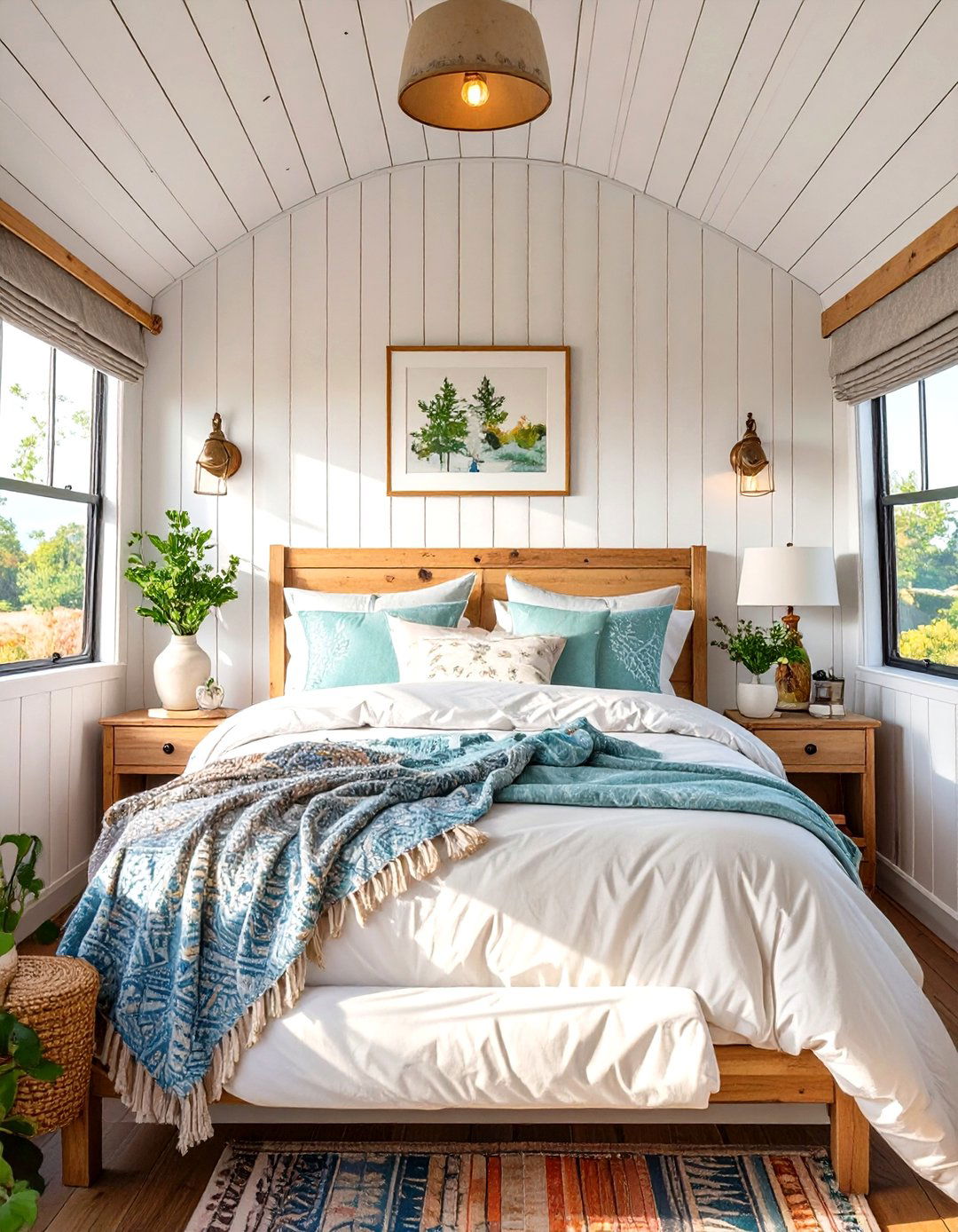 Vertical Shiplap Accent Wall - 30 small rv bedroom ideas