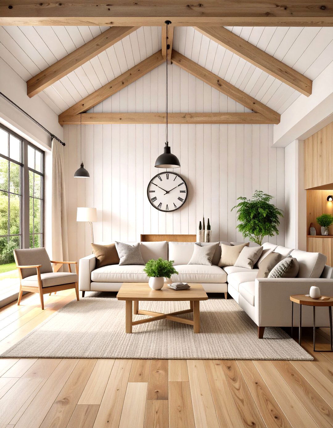 Vertical Shiplap Paneling Living Room - 30 living room high ceiling wall decor ideas
