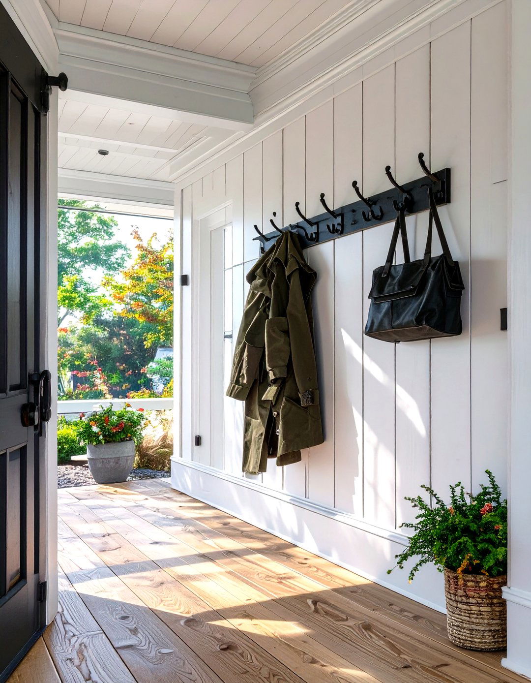 Vertical Shiplap Wall Paneling - 30 small entryway design ideas