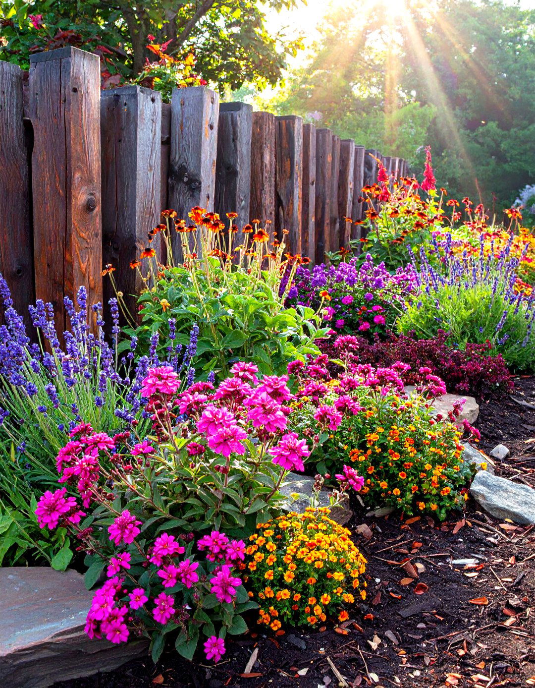 Vertical Sleeper Garden Edging - 30 modern garden edging ideas