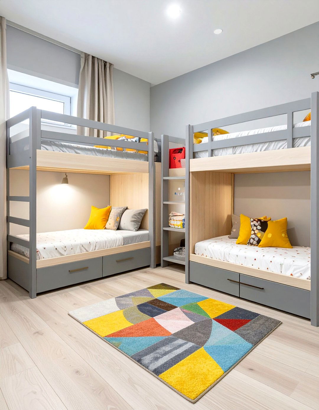Vertical Space with Standard Bunk Beds - 30 twin bedroom ideas for small rooms
