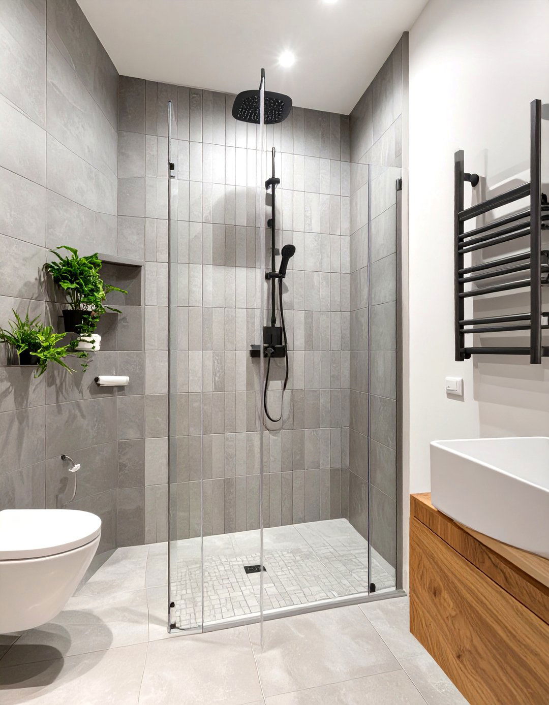 Vertical Stack Bond Ceramic Shower Wall Tile - 30 shower wall tile ideas