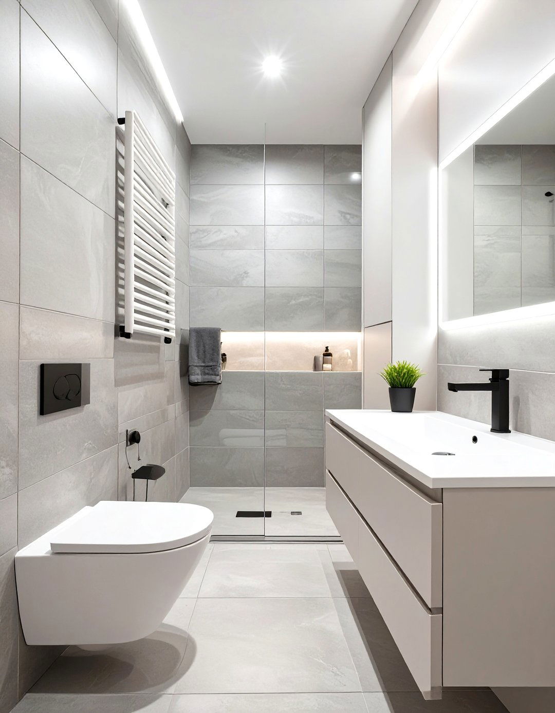 Vertical Stack Bond Tile Bathroom - 30 modern bathroom tile ideas