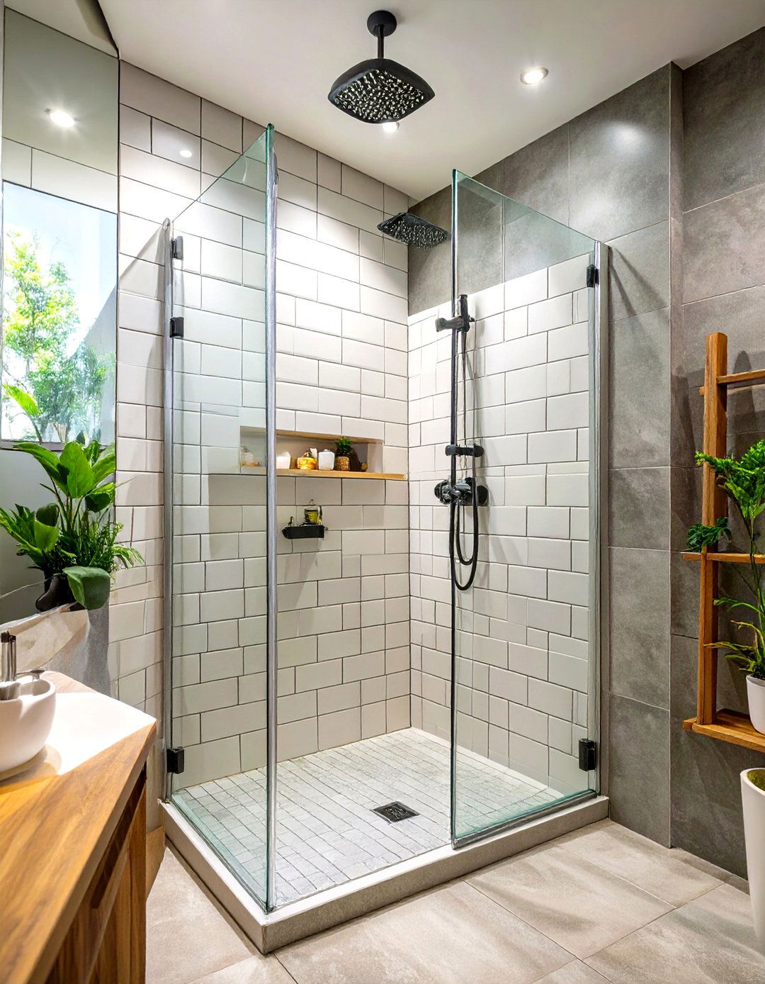 Vertical Stack Bond Tile Layout - 30 tiled shower ideas