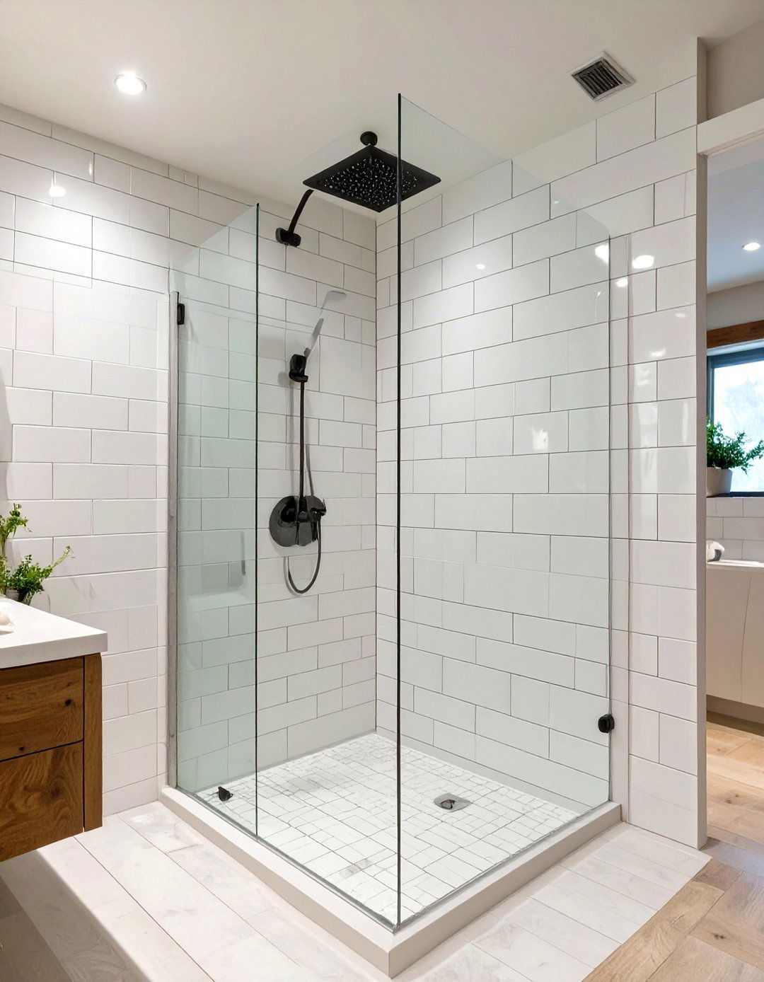 Vertical Stack White Subway Shower Tile - 30 white shower tile ideas
