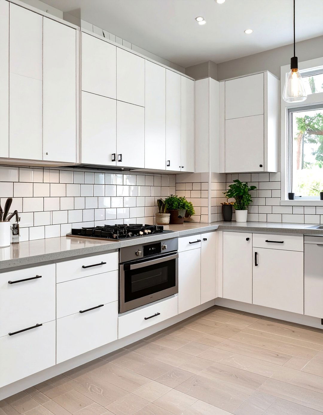 Vertical Stacked Tile Backsplash - 30 backsplash ideas for white cabinets and quartz countertops