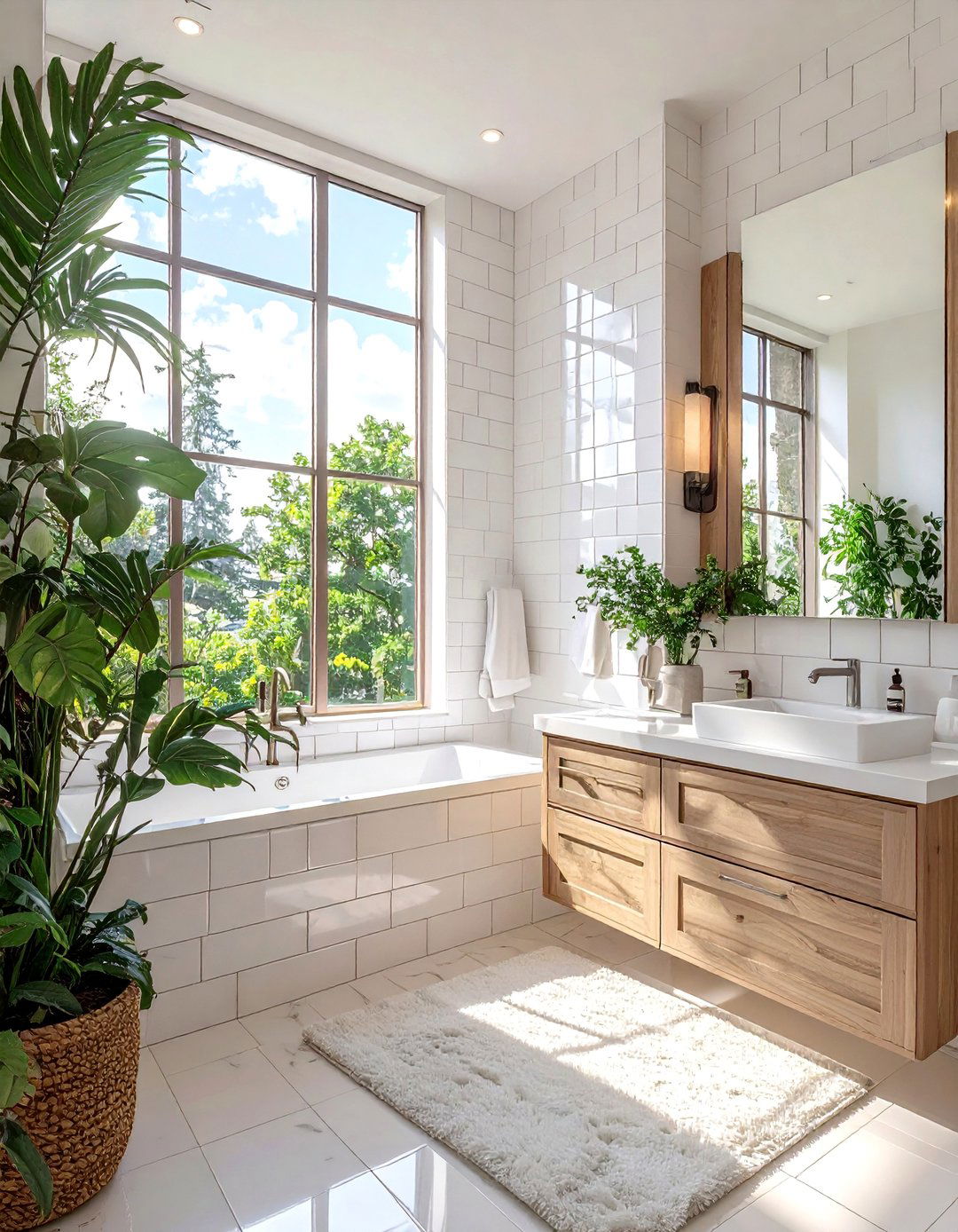 Vertical Stacked Tile Bathroom for Height - 30 bathroom wall tile ideas