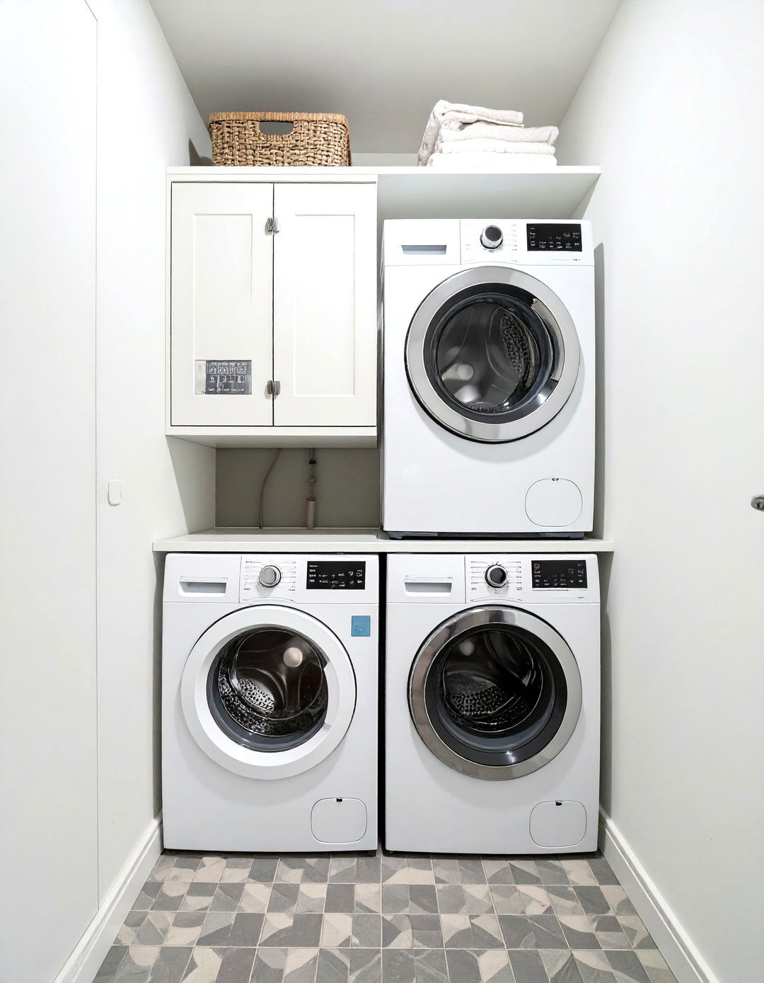 Vertical Stacked Washer and Dryer - 30 tiny laundry room ideas