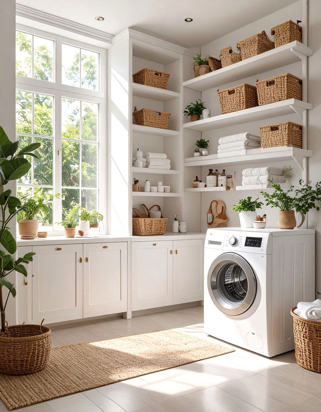 Vertical Storage Solutions - 30 combination small bathroom and laundry room combo designs