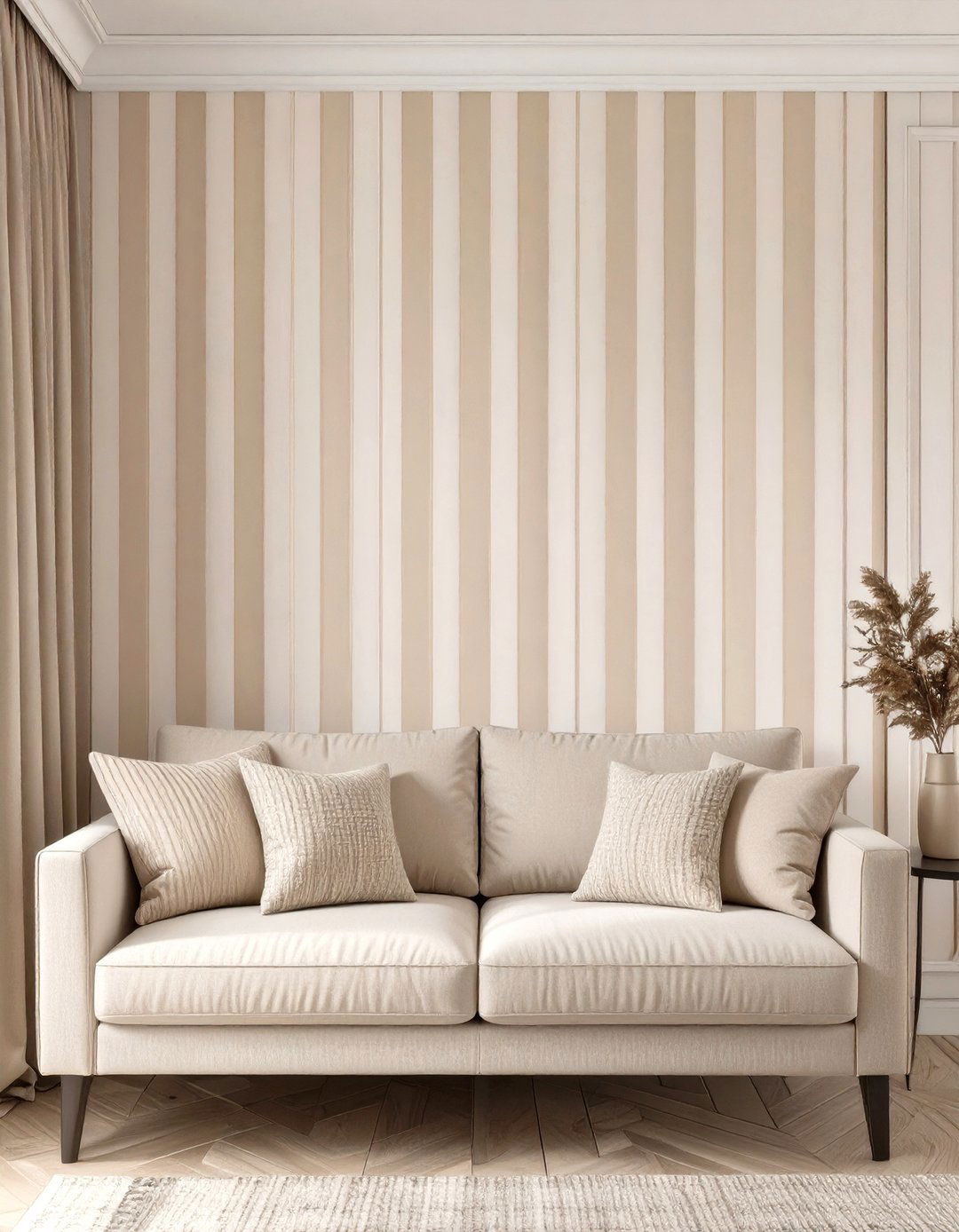 Vertical Stripe Accents - 30 small space living room ideas