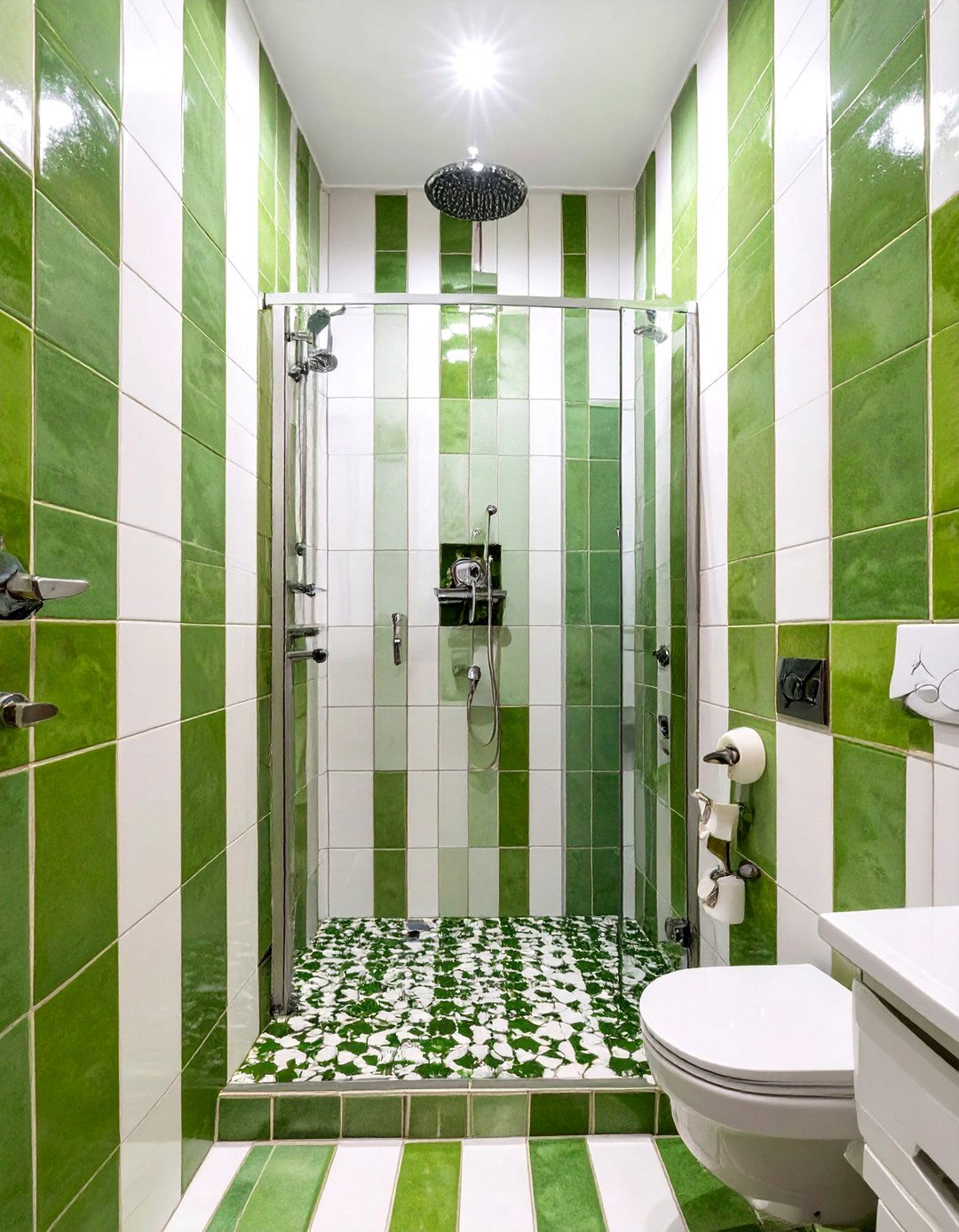 Vertical Stripe Tile Small Shower - 30 small shower ideas