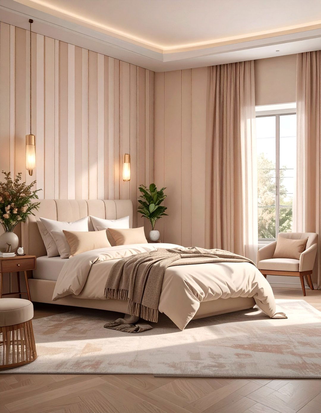Vertical Stripes to Elongate Walls - 30 small room decor ideas