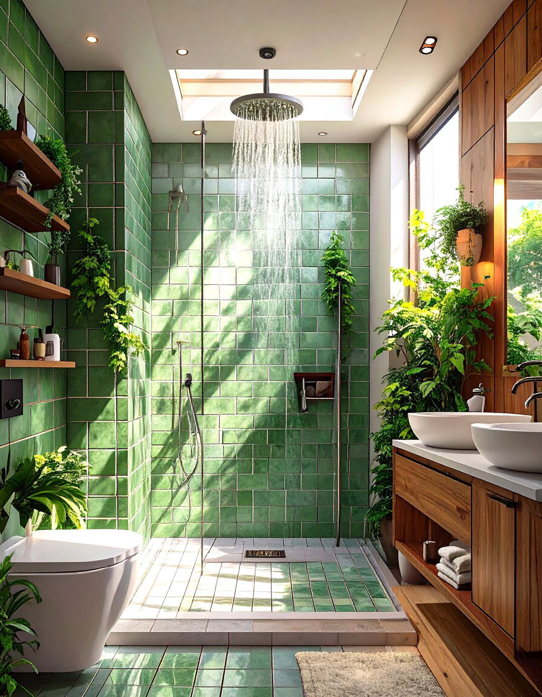 Vertical Tile Installation to Elongate Walls - 30 small bathroom remodel ideas with shower