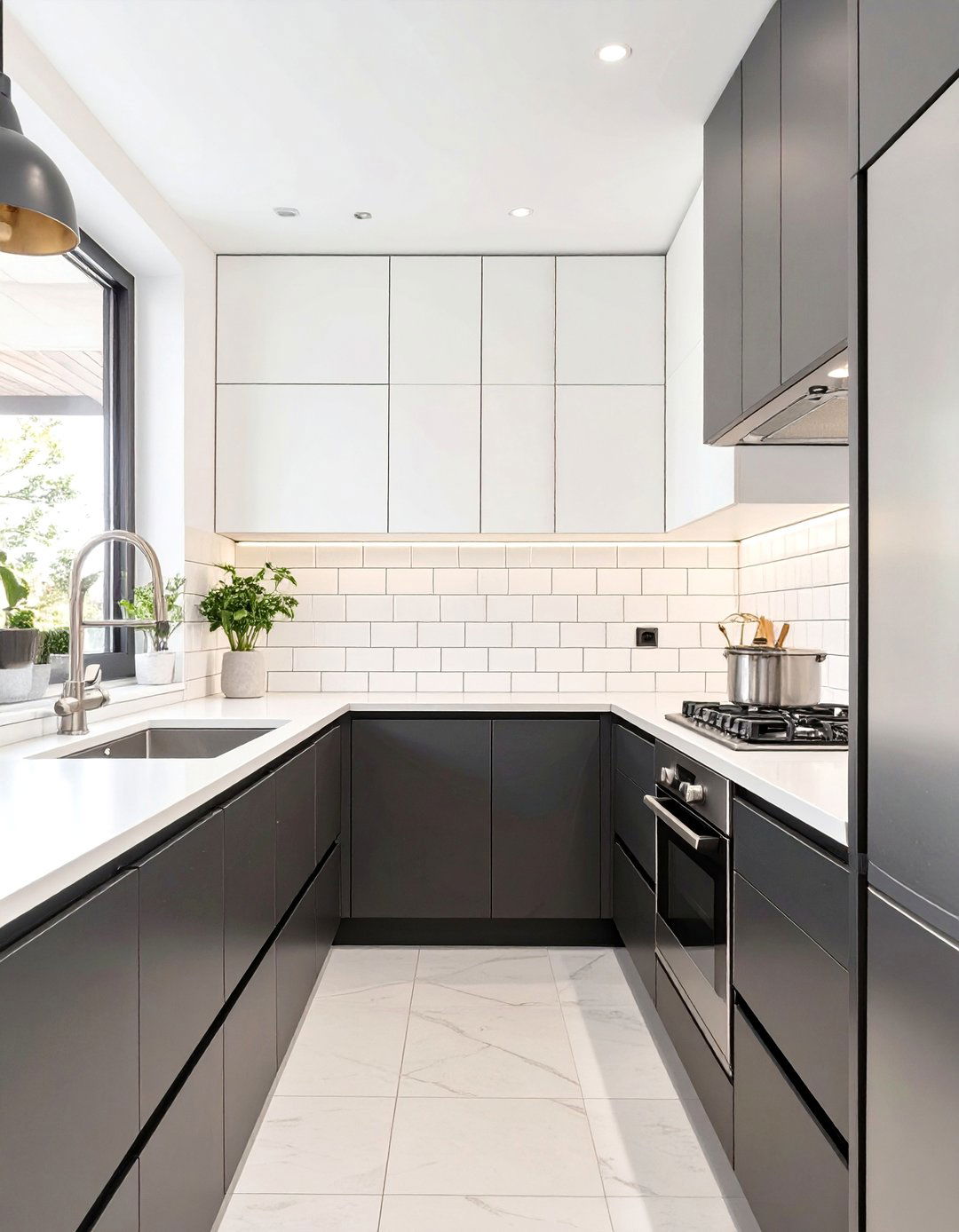Vertical Tile Installation - 30 backsplash ideas for dark cabinets and light countertops