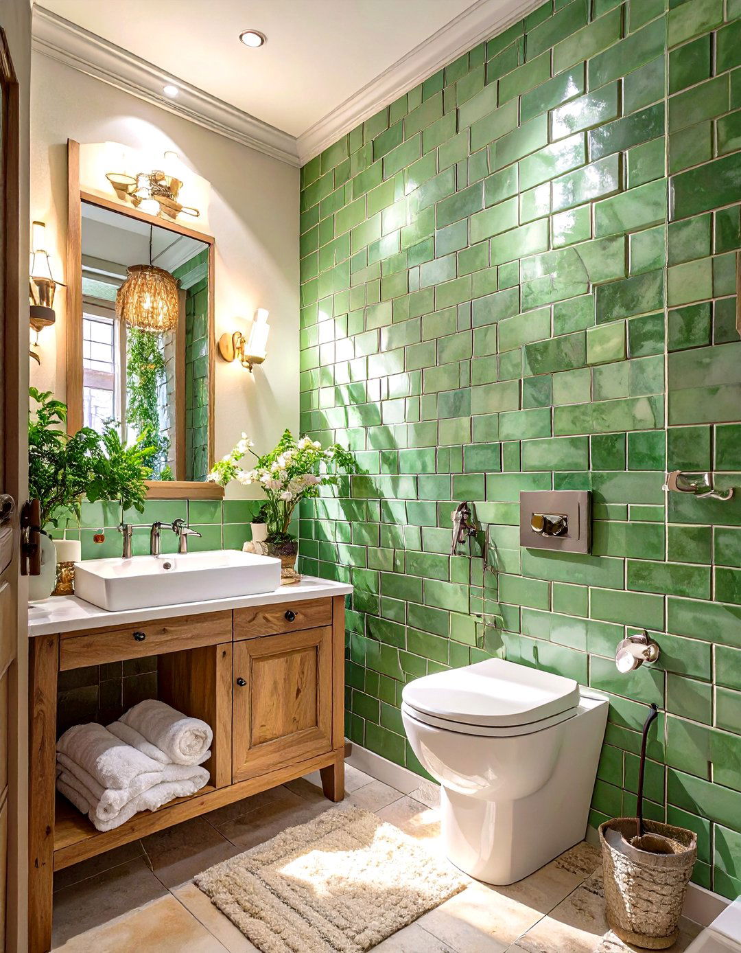 Vertical Tile Orientation to Elongate Walls - 30 small bathroom inspo ideas